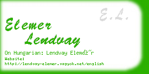 elemer lendvay business card